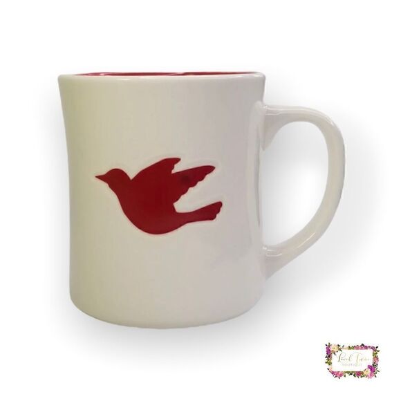 Starbucks 2008 Coffee Mug Cup with Imprinted Red Dove Bird - Picture 1 of 7